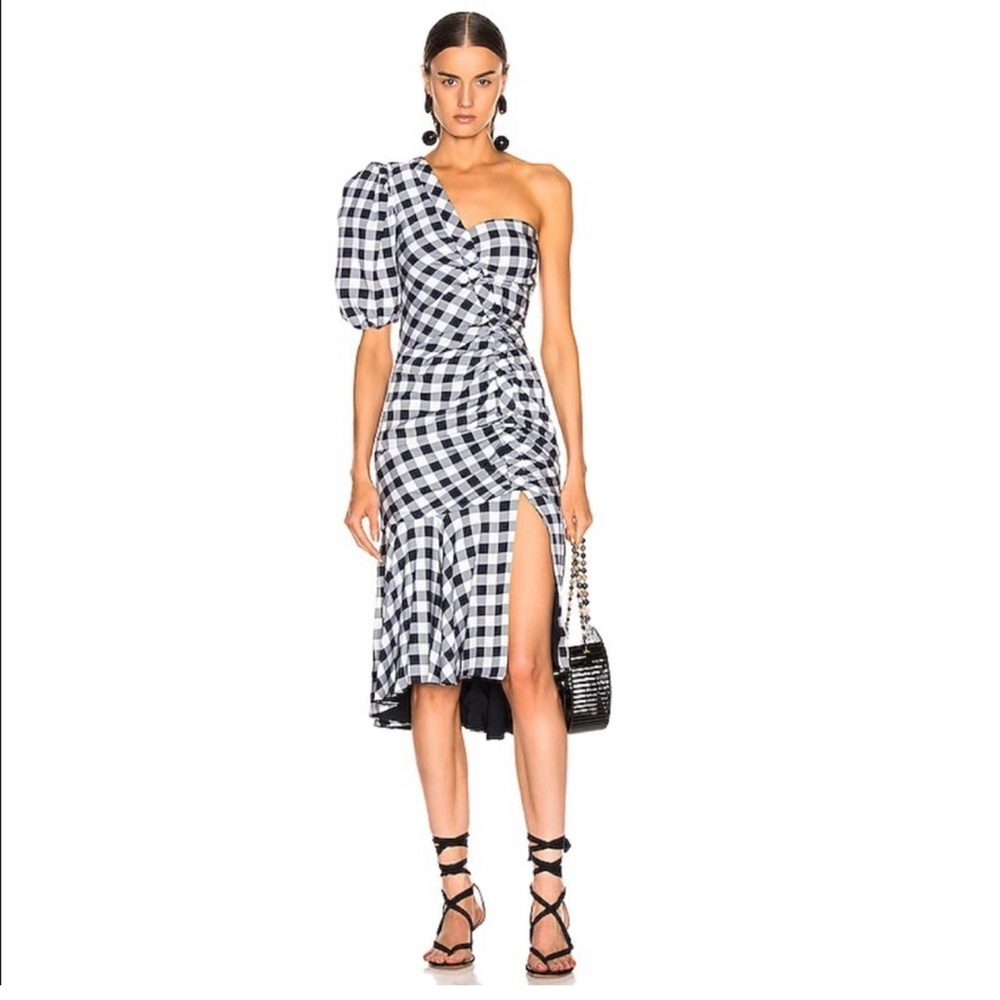 Jonathan Simkhai Black and White One Shoulder Dress